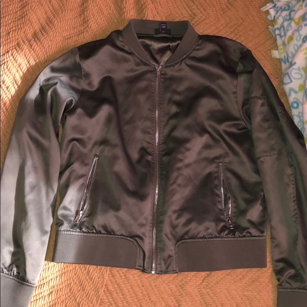 Olive green bomber jacket